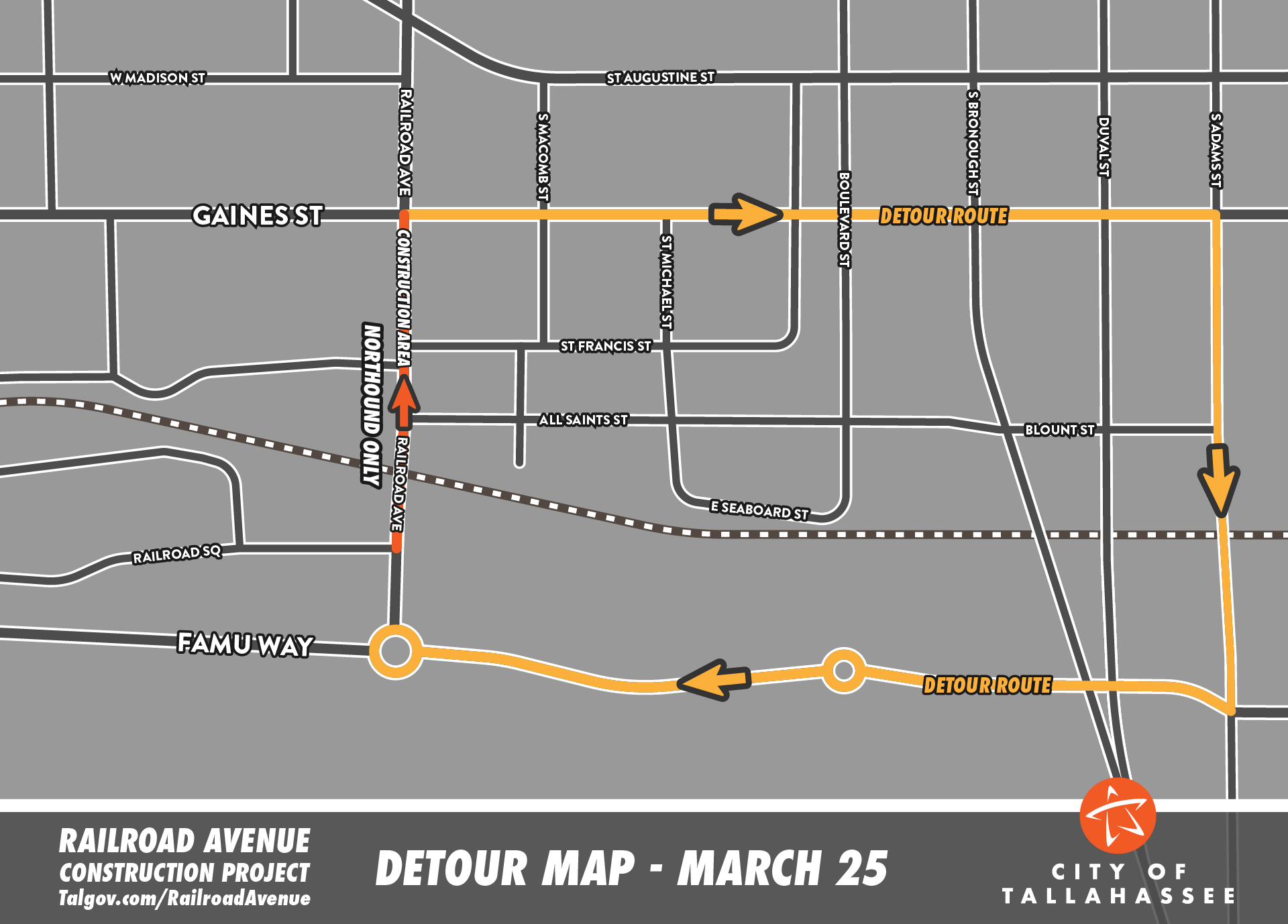 map of the detours